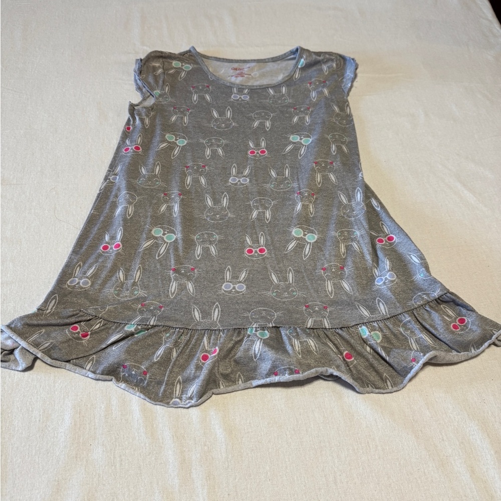 Cat & Jack‎ Gray Night Dress with Bunny Print Size Large
